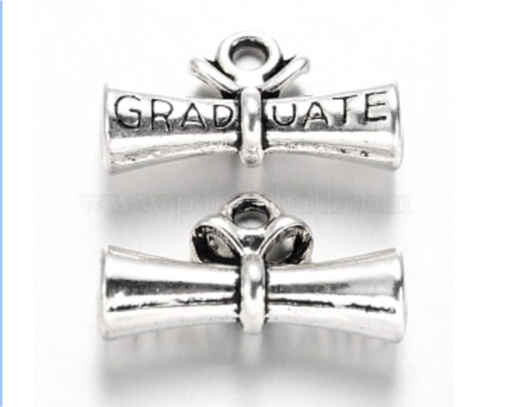 Stainless Steel Charms Graduate