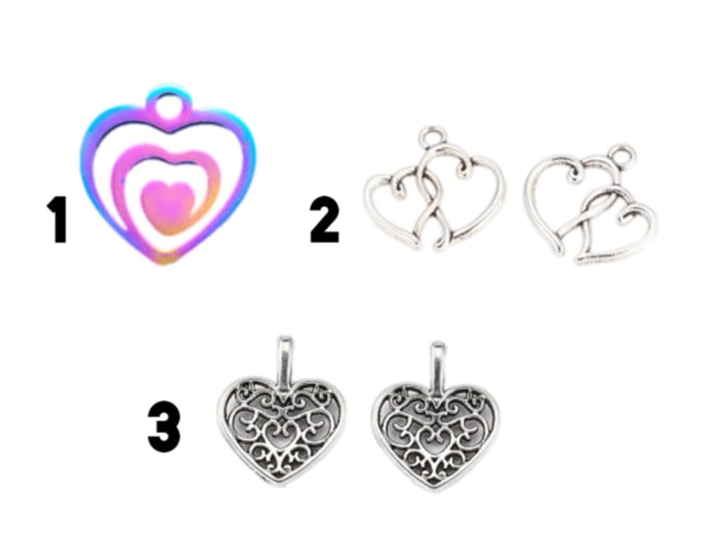 Stainless Steel Charms Hearts