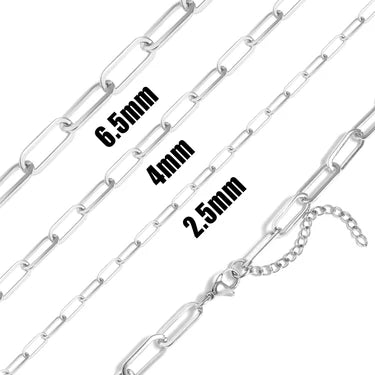 Stainless Steel Paperclip Chain Necklace