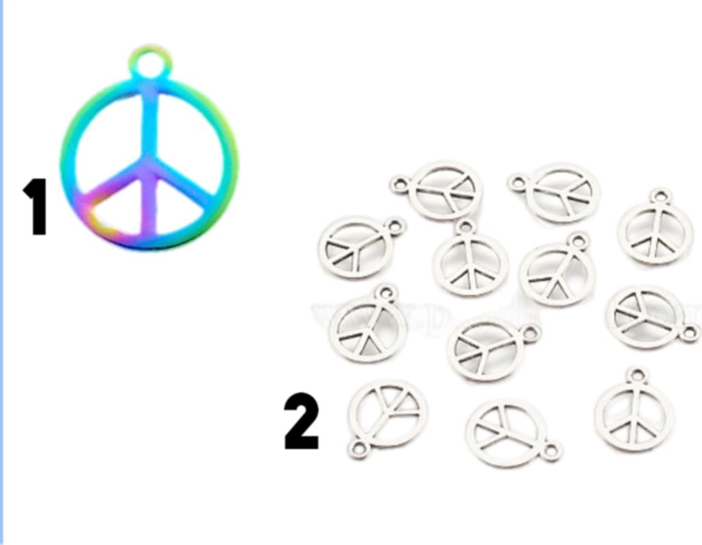 Stainless Steel Charms Peace Sign