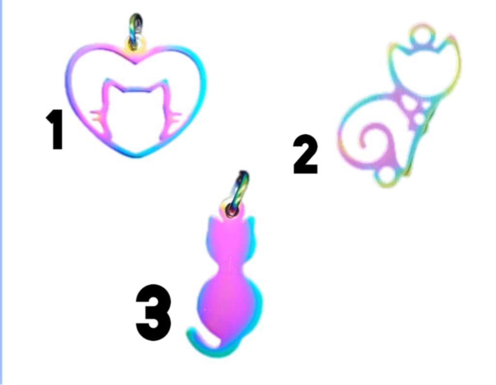 Stainless Steel Charms Cat