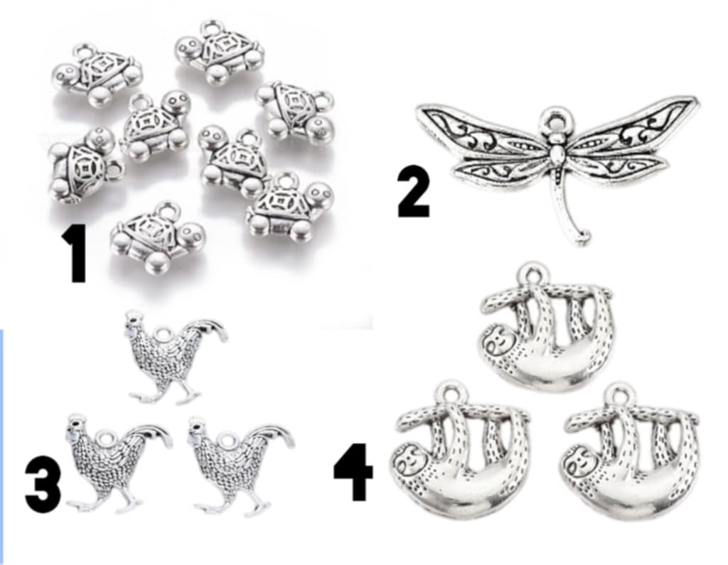 Stainless Steel Charms Animals